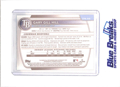 2025 Bowman Chrome - Gray Gill Hill - Green Lava Autograph - 1st Bowman - 48/99 - Tampa Bay Rays - Baseball - #CPA-GG