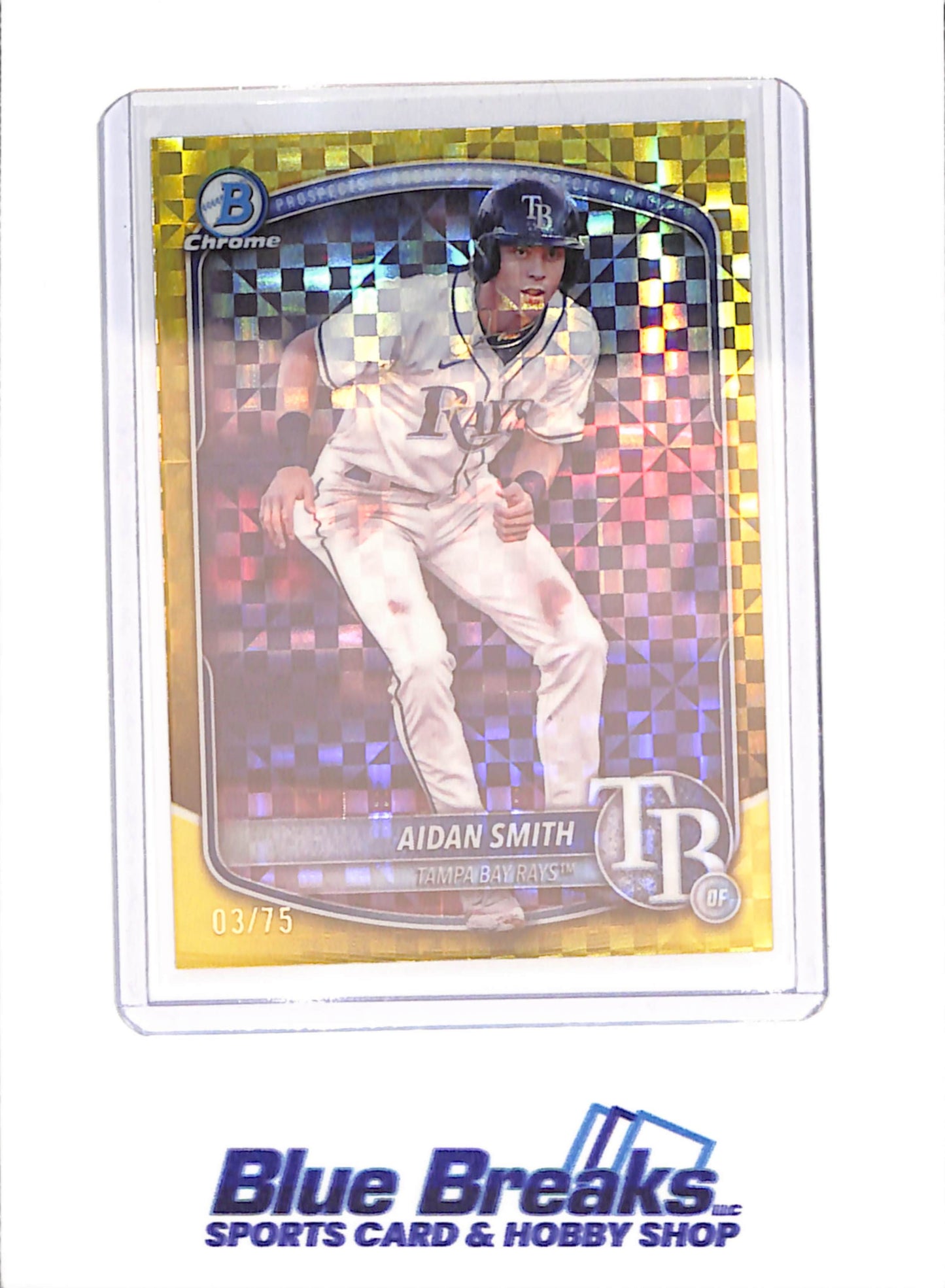 2025 Bowman Chrome - Aidan Smith - Yellow Xfractor - 3/75 - Tampa Bay Rays - Baseball - #BCP-81