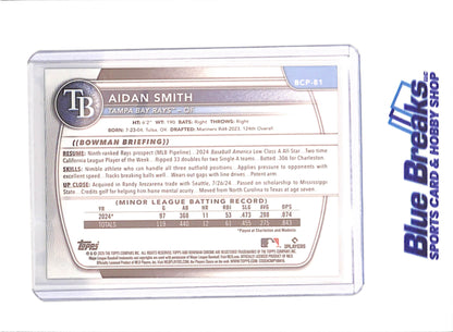 2025 Bowman Chrome - Aidan Smith - Yellow Xfractor - 3/75 - Tampa Bay Rays - Baseball - #BCP-81