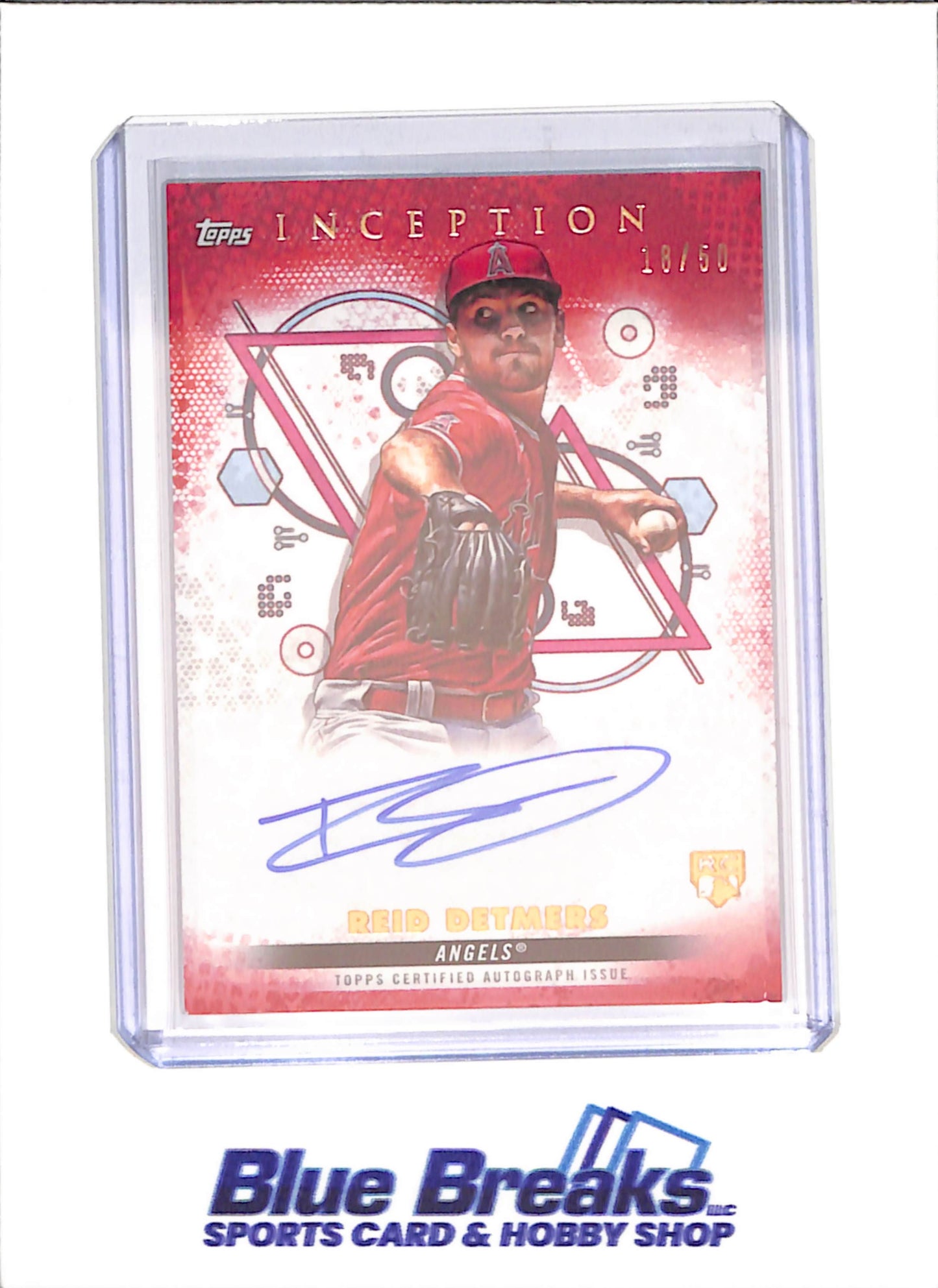 2022 Topps Inception - Reid Detmers - RC - Autograph - 18/50 - Los Angeles Angels - Baseball - #BRES-ROT