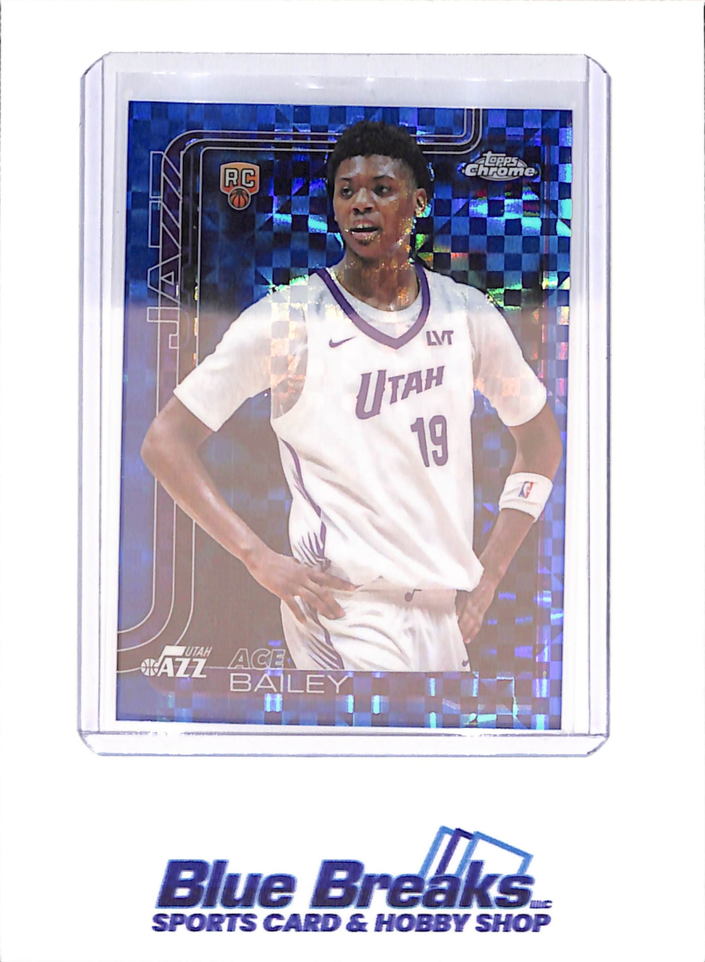 2025-26 Topps Chrome - Ace Bailey - RC - Blue Xfractor - Utah Jazz - Basketball - #255
