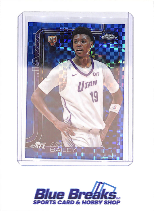 2025-26 Topps Chrome - Ace Bailey - RC - Blue Xfractor - Utah Jazz - Basketball - #255