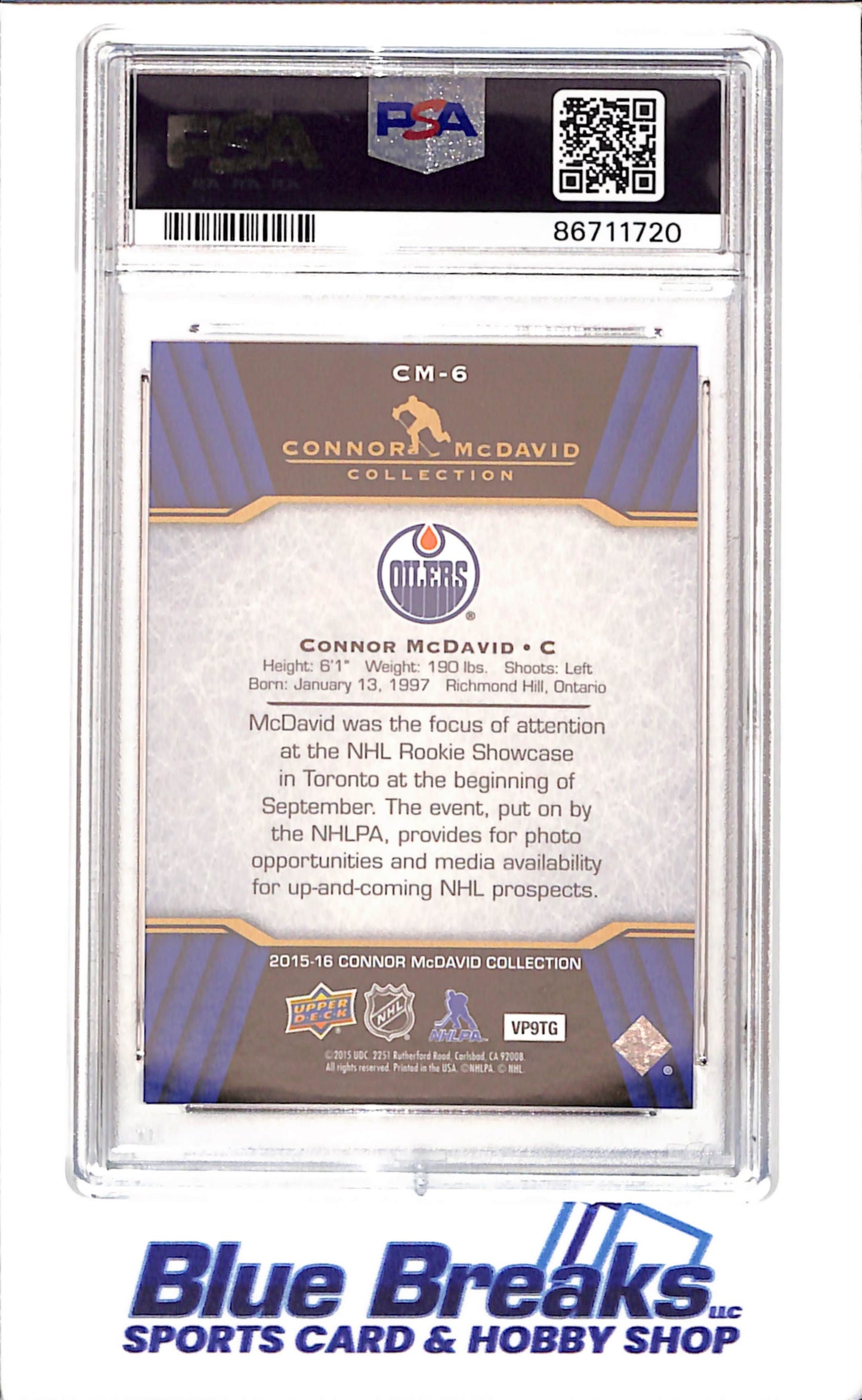 2015 Upper Deck - Connor McDavid Collection - CM1 - CM25 - 25 cards - PSA 10 - hockey - Oilers