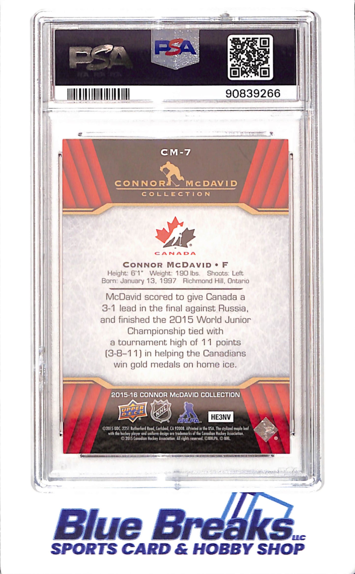 2015 Upper Deck - Connor McDavid Collection - CM1 - CM25 - 25 cards - PSA 10 - hockey - Oilers