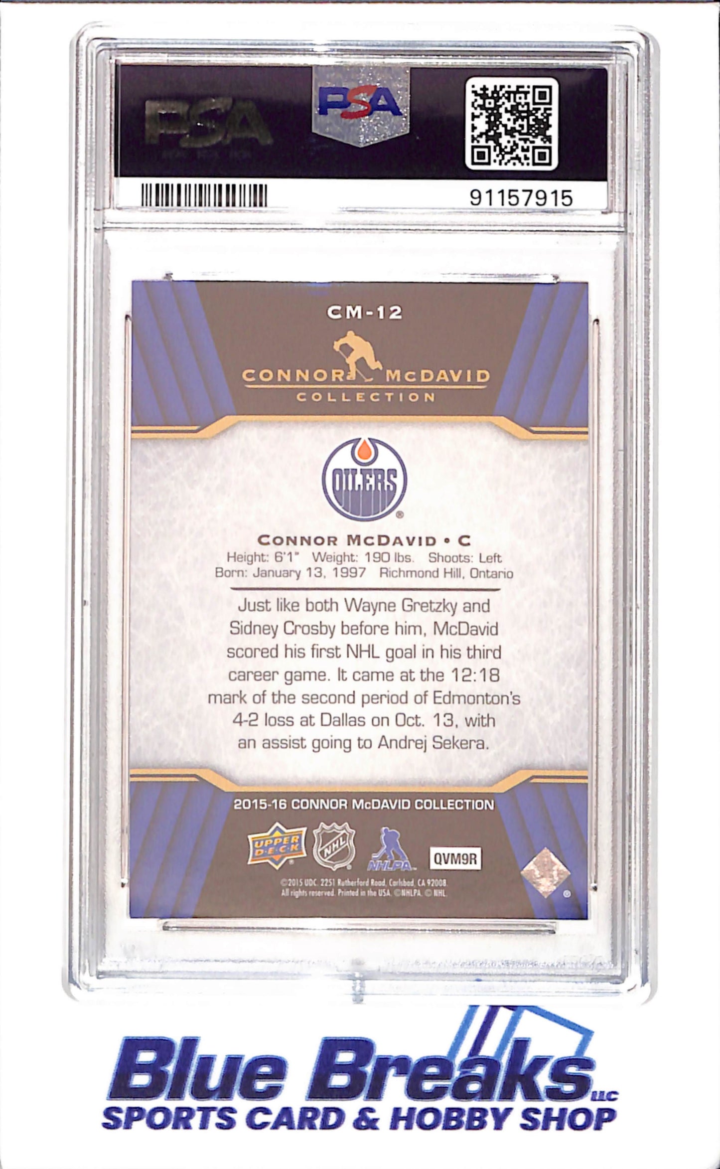 2015 Upper Deck - Connor McDavid Collection - CM1 - CM25 - 25 cards - PSA 10 - hockey - Oilers