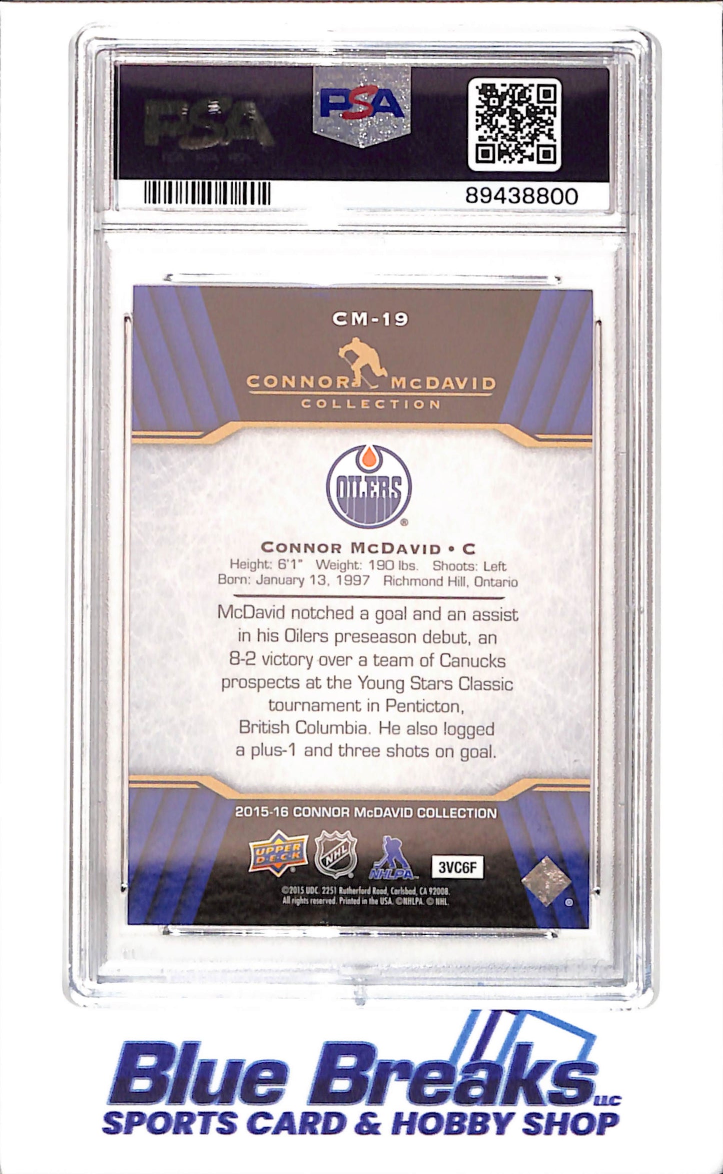 2015 Upper Deck - Connor McDavid Collection - CM1 - CM25 - 25 cards - PSA 10 - hockey - Oilers