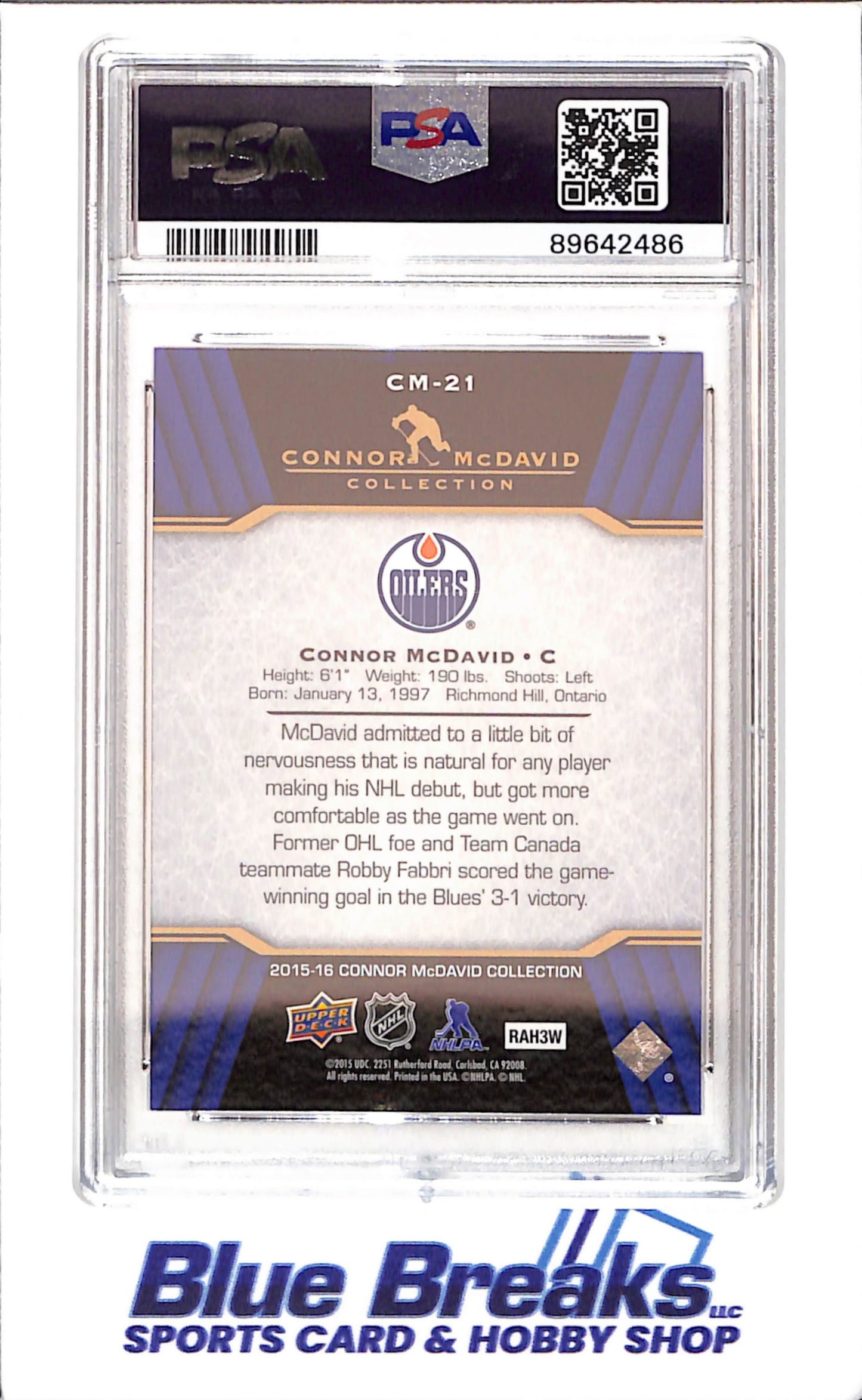 2015 Upper Deck - Connor McDavid Collection - CM1 - CM25 - 25 cards - PSA 10 - hockey - Oilers