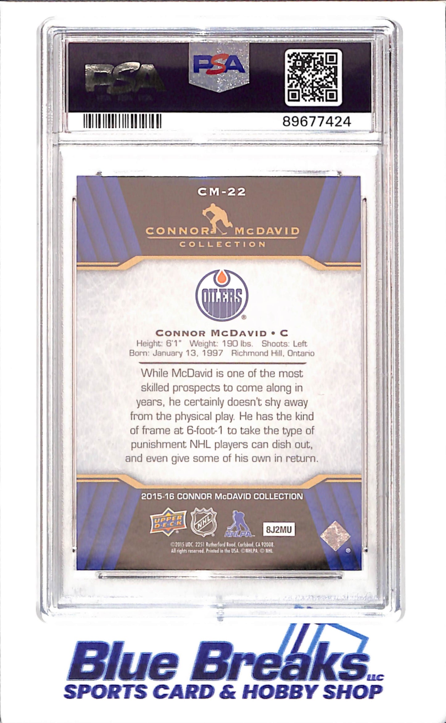2015 Upper Deck - Connor McDavid Collection - CM1 - CM25 - 25 cards - PSA 10 - hockey - Oilers