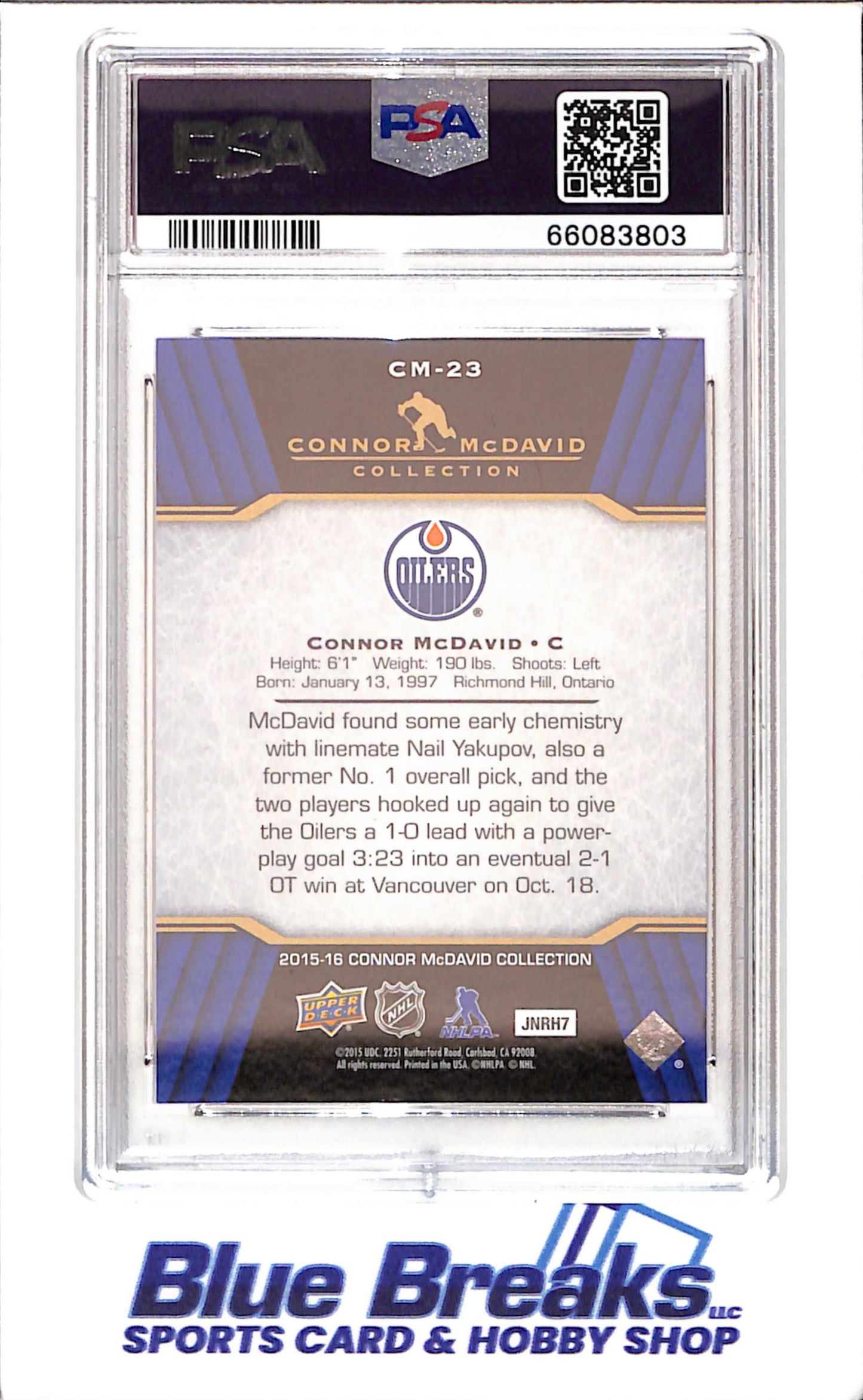 2015 Upper Deck - Connor McDavid Collection - CM1 - CM25 - 25 cards - PSA 10 - hockey - Oilers