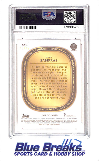 2021 Topps Chrome - Pete Sampras - Rings of Honor - Orange - 13/25 - PSA 10 - Tennis - #ROH-2