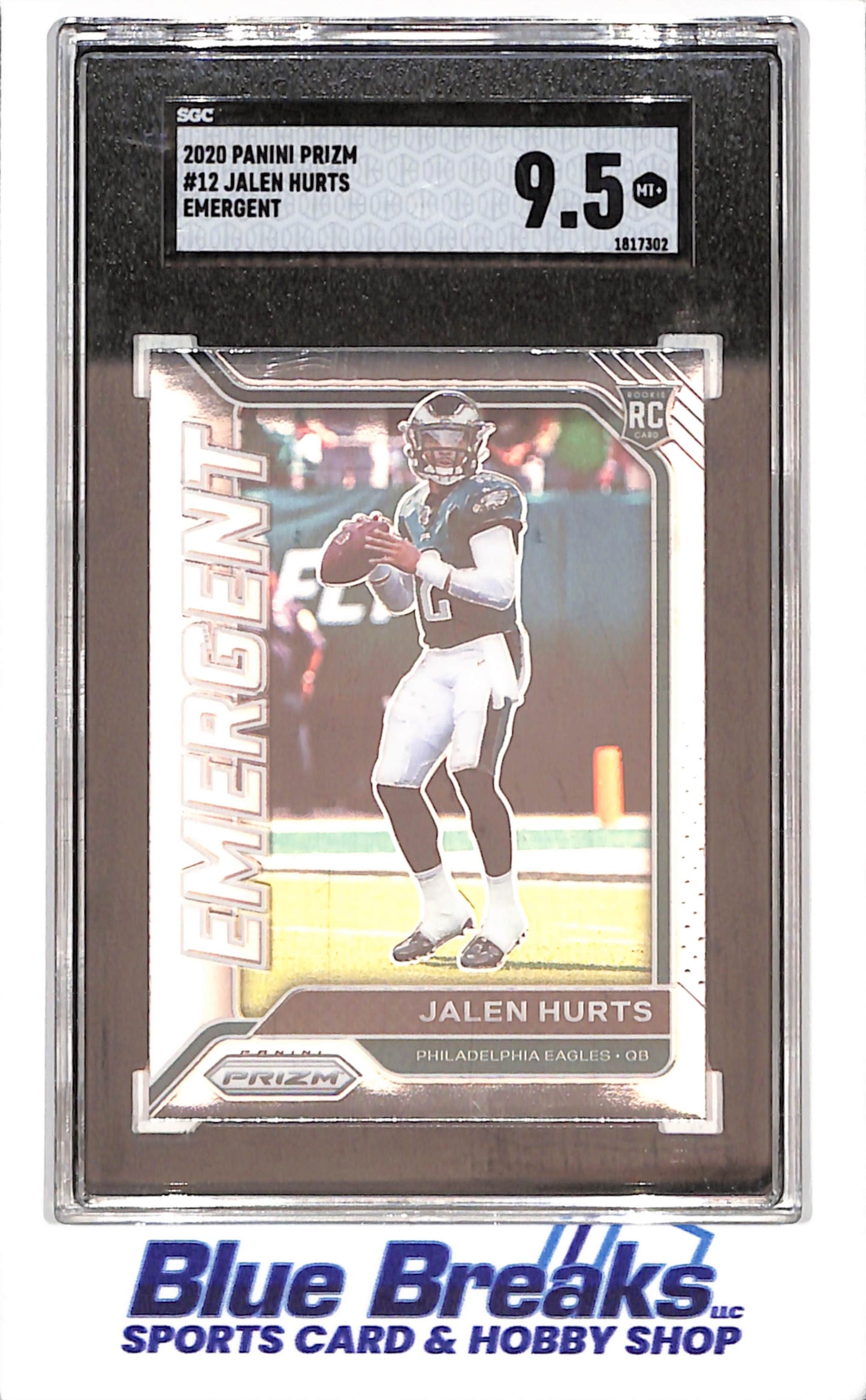 2020 Panini Prizm - Jalen Hurts - RC - Emergent - SGC 9.5 - Philadelphia Eagles - Football - #12