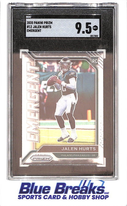 2020 Panini Prizm - Jalen Hurts - RC - Emergent - SGC 9.5 - Philadelphia Eagles - Football - #12