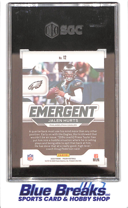 2020 Panini Prizm - Jalen Hurts - RC - Emergent - SGC 9.5 - Philadelphia Eagles - Football - #12