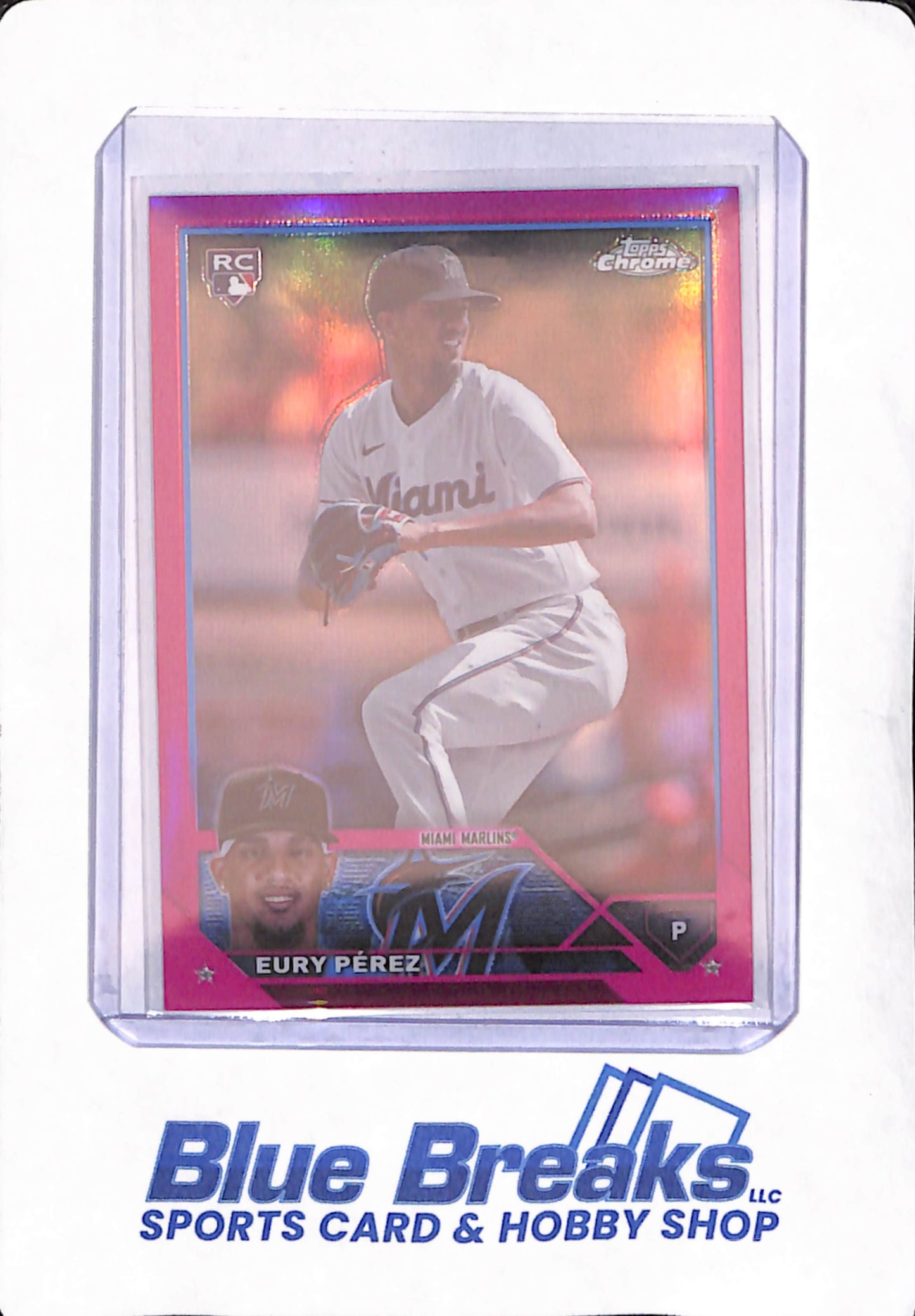 2023 Topps Chrome - Eury Perez - Pink - Miami Marlins - 155/399 - RC - Baseball - #USC100