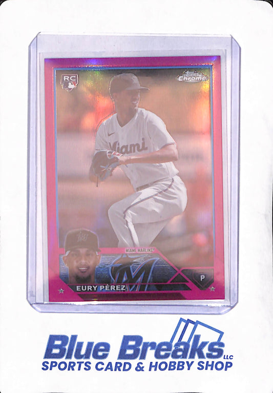 2023 Topps Chrome - Eury Perez - Pink - Miami Marlins - 155/399 - RC - Baseball - #USC100