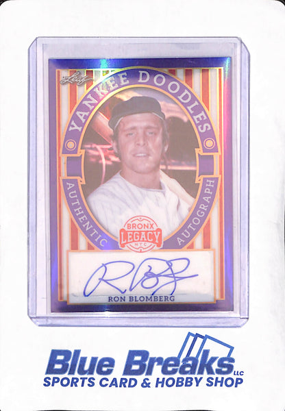 2024 Leaf Bronx Legacy - Ron Blomberg - Autograph - Yankee Doodles - Purple - New York Yankees - Baseball - 4/4 - #YD-RB1