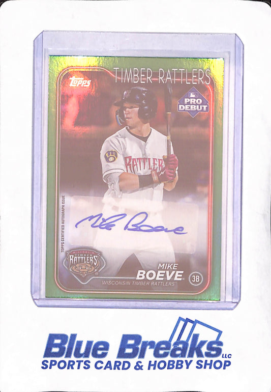 2024 Topps Pro Debut - Mike Boeve - Autograph - Green - Wisconsin Timber Rattlers - Baseball - 47/99 - #PD-73