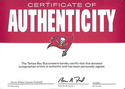 Autographed Football - Devon White - Tampa Bay Buccaneers - Football - COA
