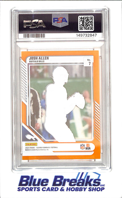 2024 Clearly Donruss - Josh Allen - Orange - 34/199 - PSA 9 - Buffalo Bills - Football - #7