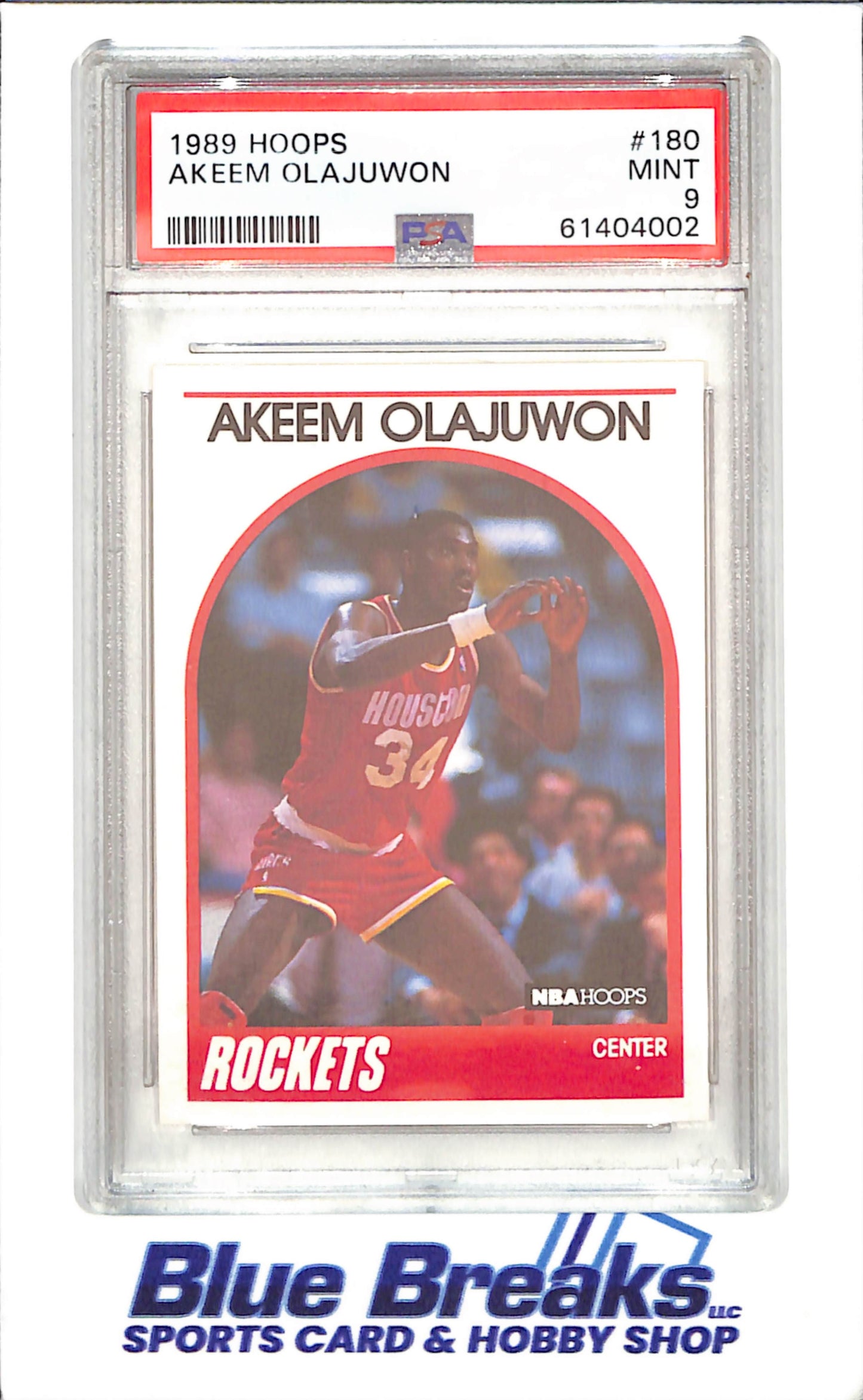 1989 Hoops - Akeem Olajuwon - PSA 9 - Houston Rockets - Basketball - #180