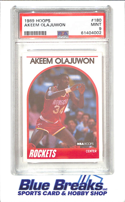 1989 Hoops - Akeem Olajuwon - PSA 9 - Houston Rockets - Basketball - #180