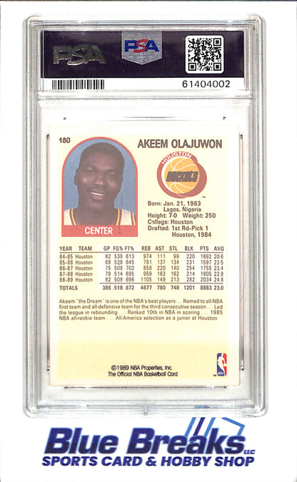1989 Hoops - Akeem Olajuwon - PSA 9 - Houston Rockets - Basketball - #180