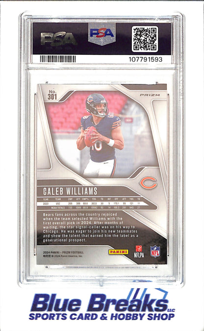 2024 Prizm - Caleb Williams - Orange Lazer Prizm - RC - PSA 9 - Chicago Bears - Football - #301