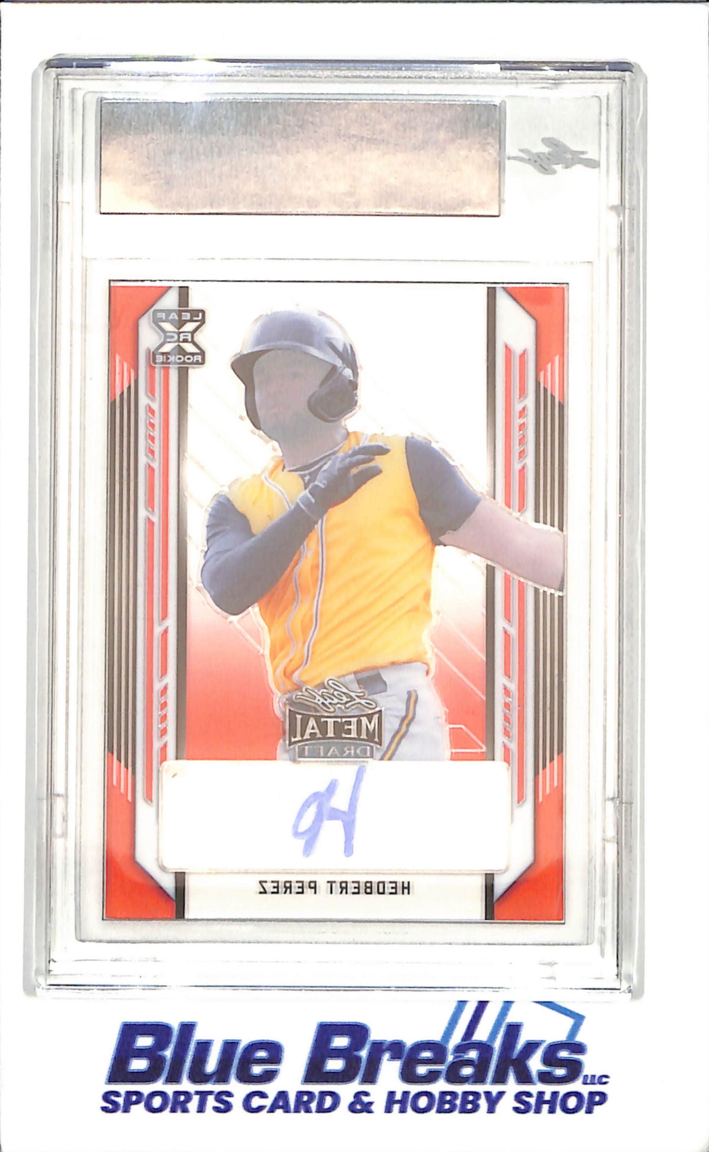2021 Leaf Metal Draft - Herbert Perez - Pre-Production Proof - Clear Red - 1/1 - Autograph - Washington Nationals - Baseball