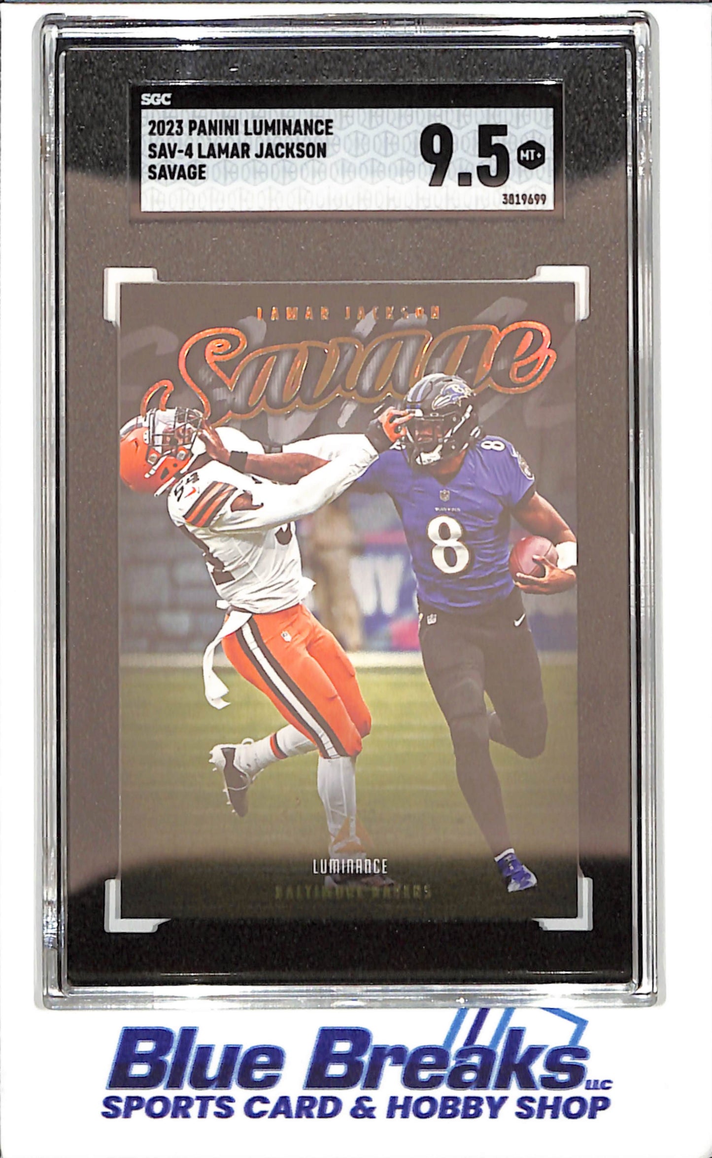 2023 Panini Luminance - Lamar Jackson - Savage - SGC 9.5 - Baltimore Ravens - Football - #SAV-4