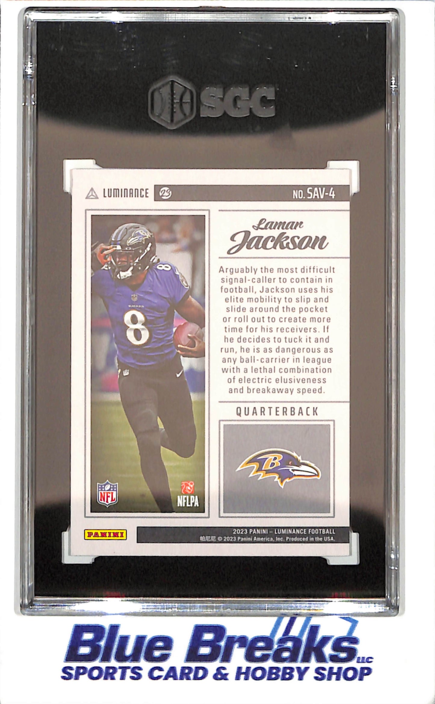 2023 Panini Luminance - Lamar Jackson - Savage - SGC 9.5 - Baltimore Ravens - Football - #SAV-4