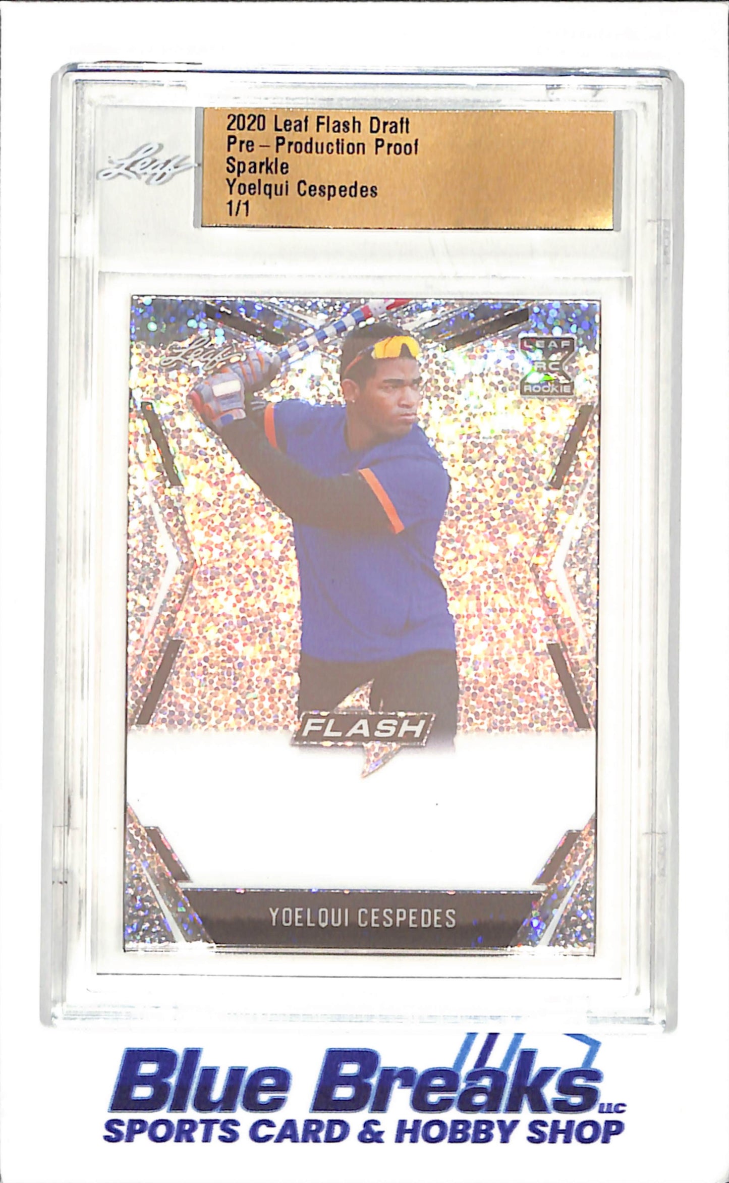 2020 Leaf Flash Draft - Yoelqui Cespedes - Pre-Production Proof -Spakle - 1/1 - RC - Chicago White Sox - Baseball