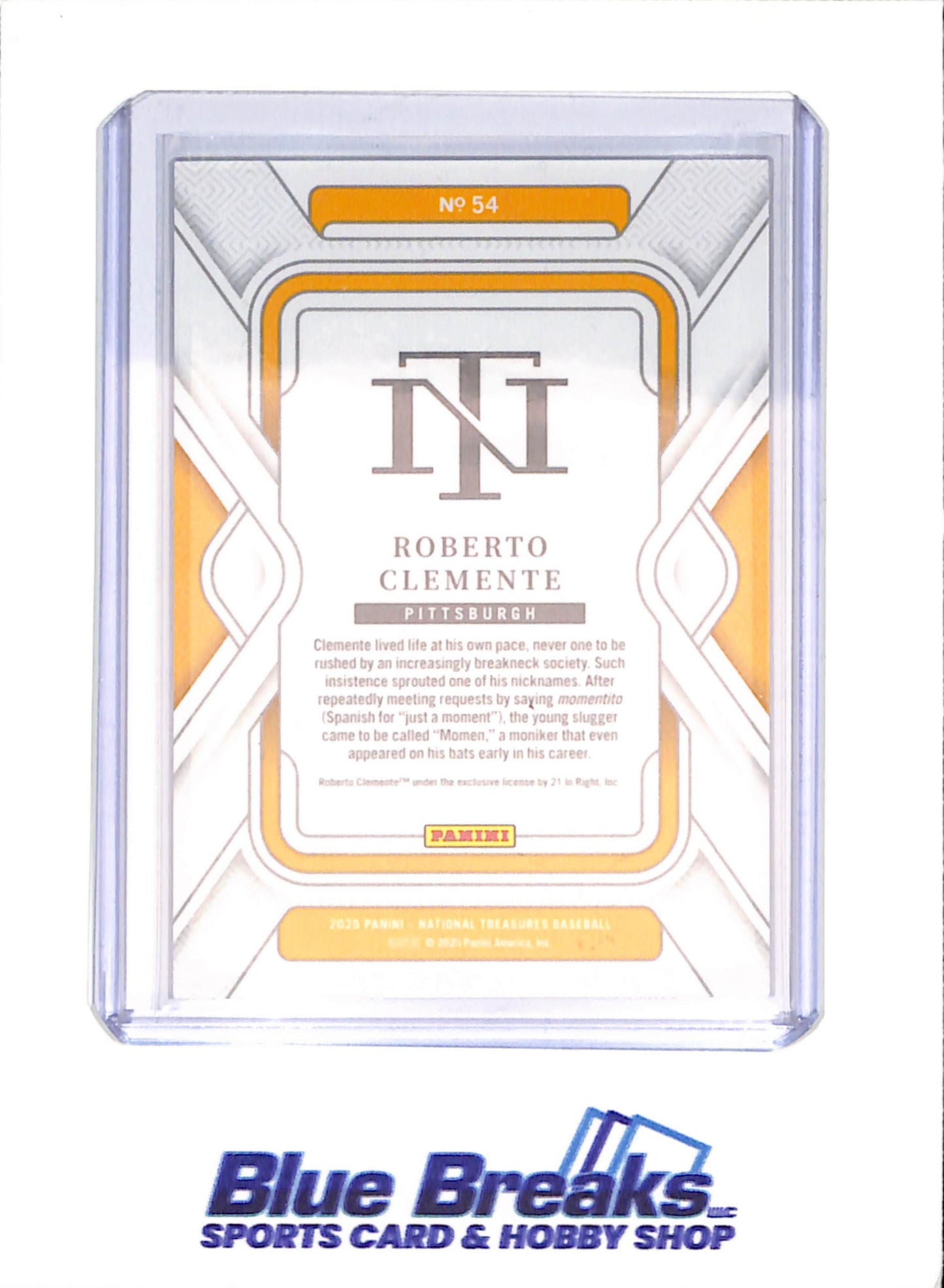 2025 Panini National Treasures - Roberto Clemente - 95/99 - Pittsburgh Pirates - Baseball - #54