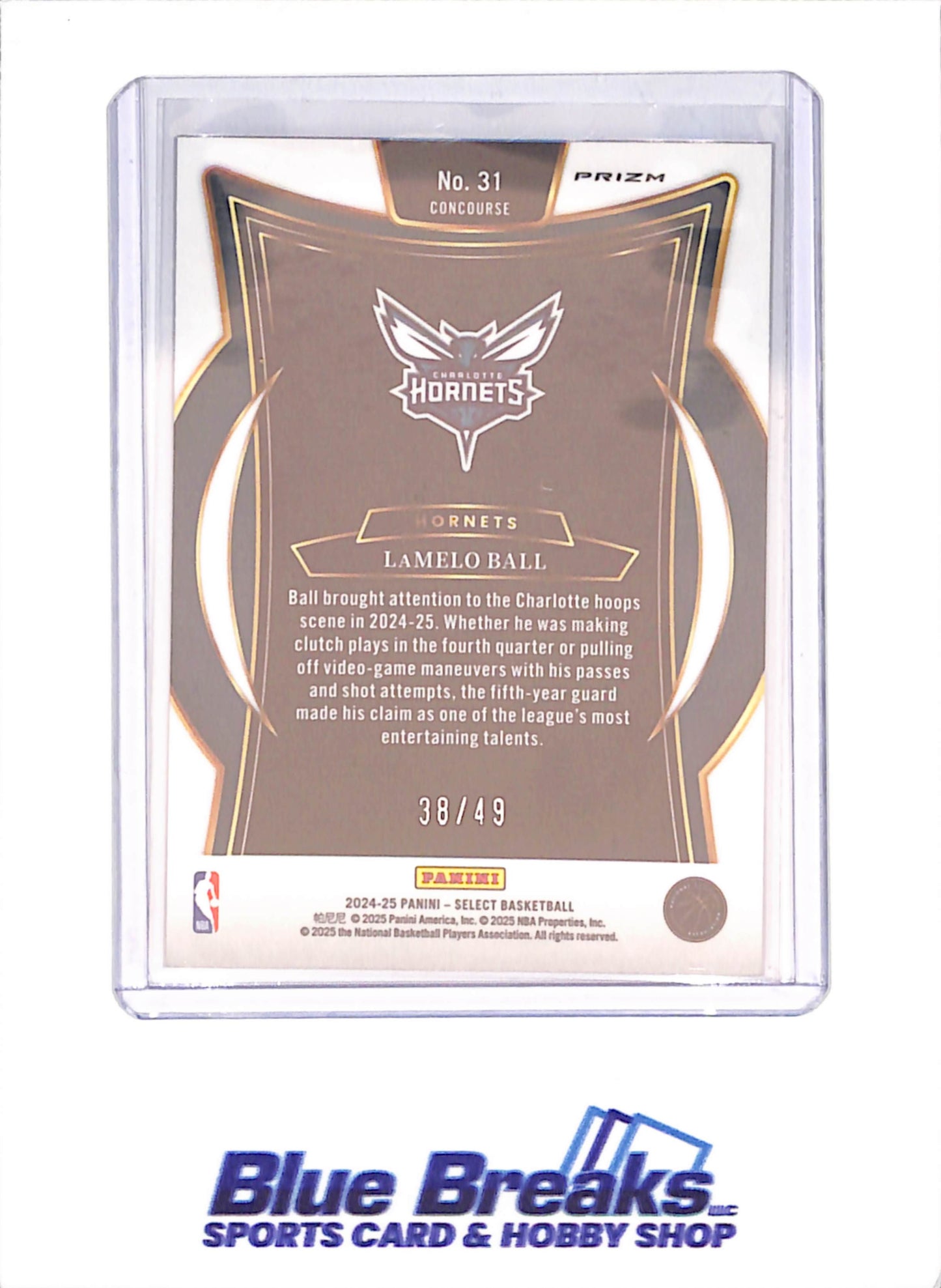 2024-25 Panini Select - LaMelo Ball - Red Disco - 38/49 - Charlotte Hornets - Basketball - #31
