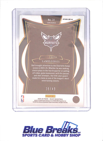 2024-25 Panini Select - LaMelo Ball - Red Disco - 38/49 - Charlotte Hornets - Basketball - #31