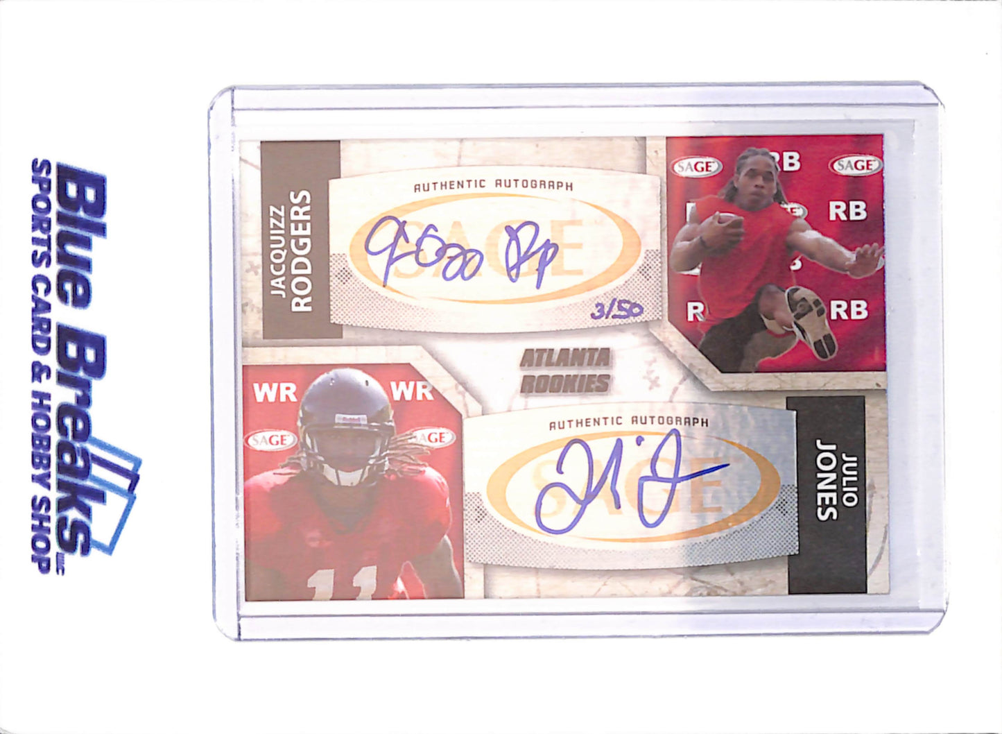 2011 Sage - Julio Jones - Jacquizz Rodgers - Dual Auto - 3/50 - RC - Atlanta Falcons - Football - #A-4