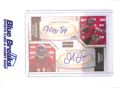 2011 Sage - Julio Jones - Jacquizz Rodgers - Dual Auto - 3/50 - RC - Atlanta Falcons - Football - #A-4