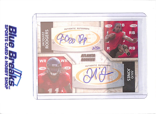 2011 Sage - Julio Jones - Jacquizz Rodgers - Dual Auto - 3/50 - RC - Atlanta Falcons - Football - #A-4