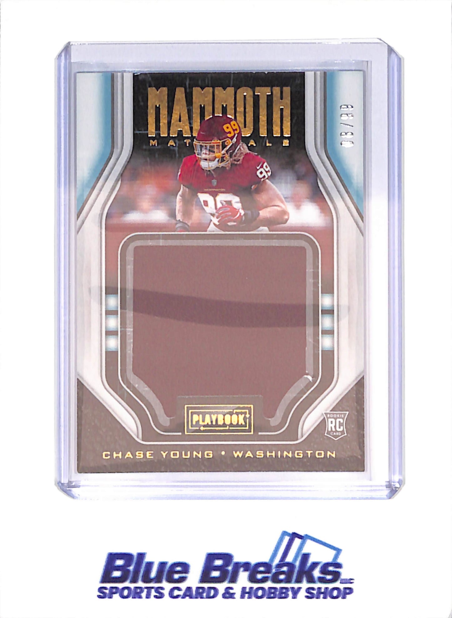 2020 Panini Playbook - Chase Young - Mammoth Materials - RC - 8/99 - Washington Football Team - Football - #MM-CY