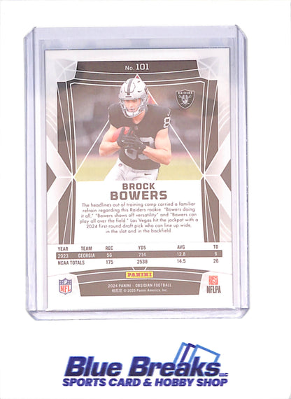 2024 Panini Obsidian - Brock Bowers - International Pulsar - RC - Las Vegas Raiders - Football - #101