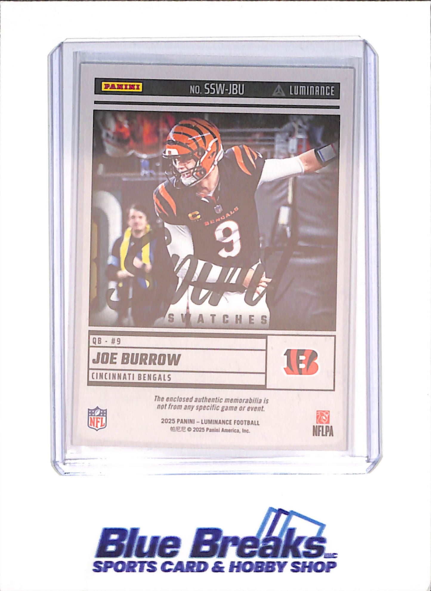 2025 Panini Luminance - Joe Burrow - Spirit Swatch - Cincinnati Bengals - Football - #SSw-JBU