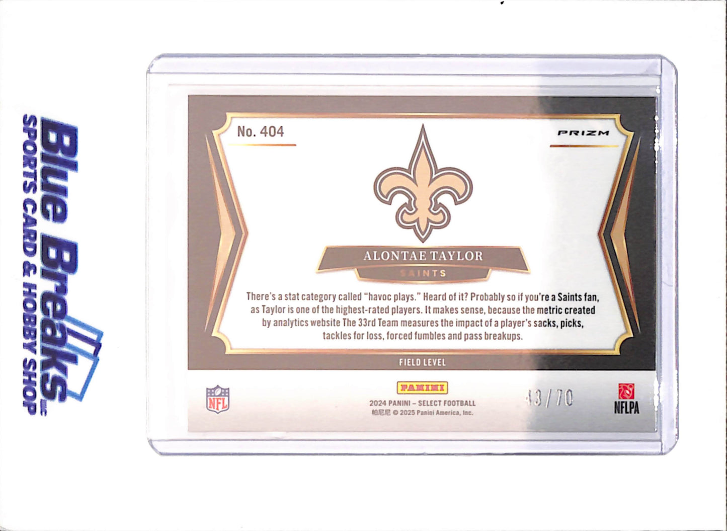 2024 Panini Select - Alontae Taylor - Field Level - Dragon Scale - 43/70 - New Orleans Saints - Football - #404