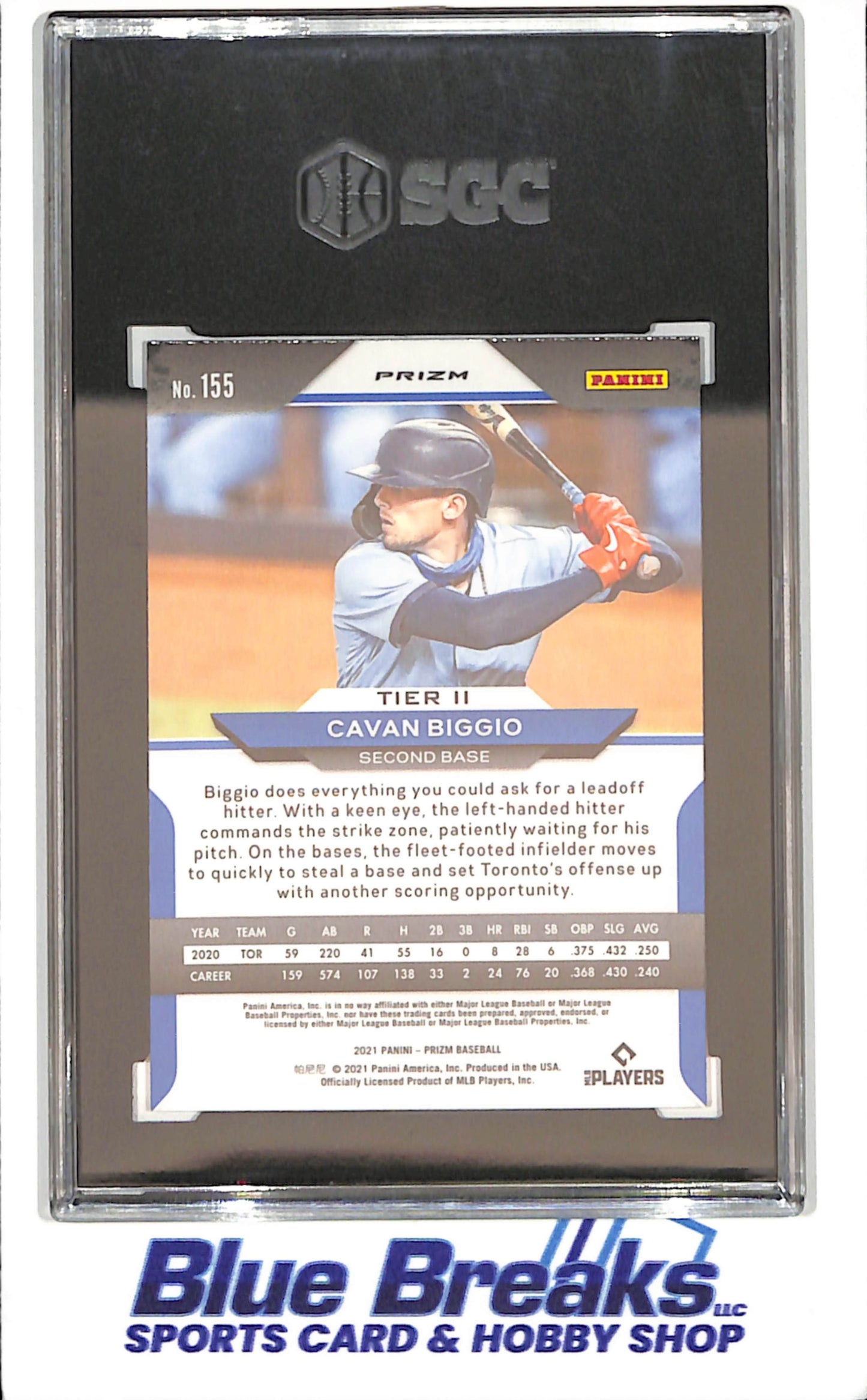 2021 Panini Prizm - Cavan Biggio - Purple Prizm - PSA 8 - Toronto Blue Jays - Baseball - #155