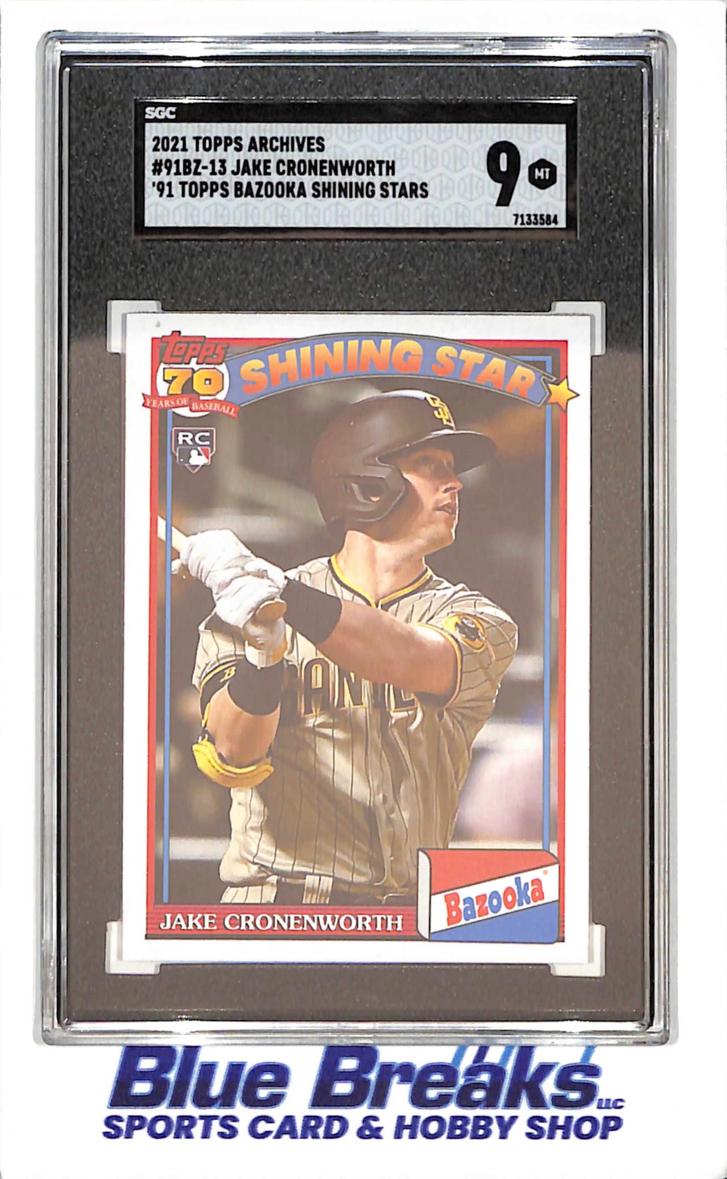 2021 Topps Archive - Jake Cronenworth - '91 Topps Bazooka Shining Stars - RC - San Diego Padres - Baseball - #91BZ-13