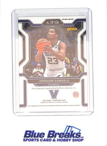 2022-23 Panini Prizm Draft Picks - Jermaine Samuels - RC - Penmanship Auto - 2/25 - Villanova - Basketball - #CP-JSA