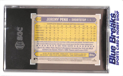 2022 Topps Chrome - Jeremy Pena - Black Refractor - 74/199 - '87 Chrome Mojo - RC - Houston Astros - Baseball - CGC 9 - #T87C-28