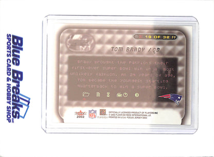 2002 Fleer Franchise Focus - Tom Brady - Jersey Edition - New England Patriots - Football - #19 of 32