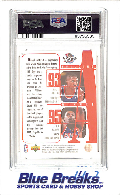 1996 Upper Deck - Detroit Pistons - Joe Dumas - Grant Hill - Stacey Augmon - PSA 10 - Basketball - #143