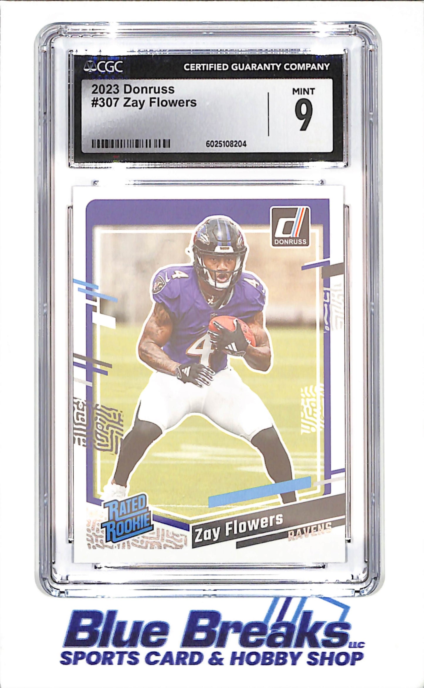 2023 Donruss - Zay Flowers - Rated Rookie - CGC 9 - Baltimore Ravens - Football - #307