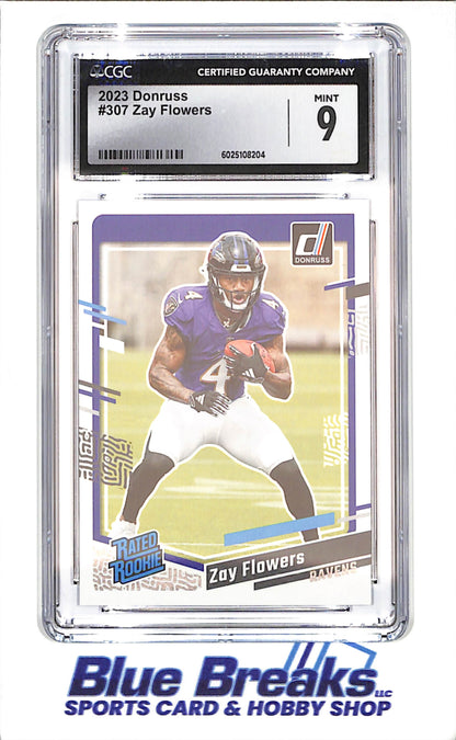 2023 Donruss - Zay Flowers - Rated Rookie - CGC 9 - Baltimore Ravens - Football - #307