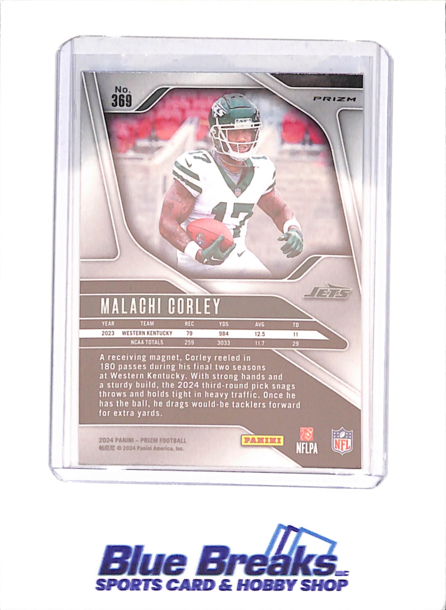 2024 Panini Prim - Malachi Corley - RC - White Sparkle - New York Jets - Football - #369